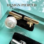 ☆再入荷【2pcs】バーピンピアス　18kgpゴールド