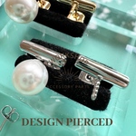 ☆再入荷 【2pcs】バーピンピアス　プラチナメッキシルバー