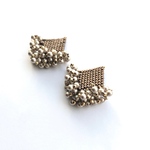 【Swarovski  Pearl】パール×フリンジビーズピアス/イヤリング（Brown)