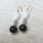 アクリル×チェコビーズピアス イヤリング