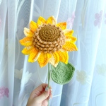 ひまわり　大　枯れない花　毛糸かぎ針編み　造花　花束　インテリア　編み物