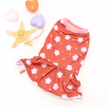 🍉🌻SUMMER SALE🌻🍉 犬服 ひんやりワンピース(花柄アカ)<お腹メッシュ>