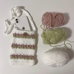 Crochet Pouch スマホポーチ ミニポーチ 手編み 編み物 かぎ編み 毛糸 手作り ハンドメイド