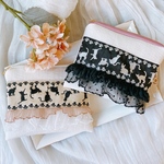 ˚*.꒰ 猫柄🐈‍⬛インド刺繍リボン×ヌビポーチ꒱.*˚
