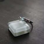 ブルージルコン　オーバルリーフリング　SILVER925
