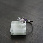 モルガナイト＆アクアマリン＆アメジスト　3粒アソートＣＺリング　SILVER925