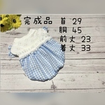 犬服『完成品　１点物　ブルー　バルーンワンピース』