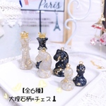 【全6種♟️✨】選べるチェスの駒✨大理石柄のチェスの駒♟️✨オプション選択でお好きなアクセサリーに💍💕　ピアス　イヤリング　ネックレス　ミニチュア【KING、knight、porn】