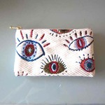 フランス生地（MS）お目目　EYES 　眼　ポーチ　コスメ入れ　薬入れ　通帳入れ　モバイル入れ