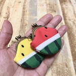 ミニミニがま口財布キーホルダー 丸ごとスイカ