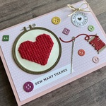 【サンキューカード】ハートの刺繍