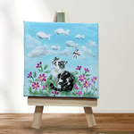 【魚雲】　絵　小さい絵　アート　猫