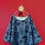 『期間限定！￥2,000引き！』鳥とお花のゆったりワンピース　紺