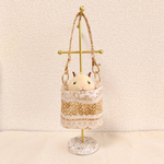 ぬいとお出かけバッグ（薄めサイズ）（カゴレース柄）