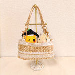 【2024夏新作】ぬいとお出かけバッグ（2人用サイズ）（カゴレース柄）