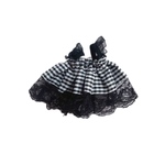 10cmぬいぐるみ用 着せ替え服 ぬい服 ちびぬい レースドレス ブラックチェック柄