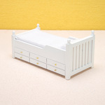 オビツ11 OB11家具 引き出し付き木製ベッド ミニ家具 ドール用 BJD 1/12 ドールハウス家具アクセサリー 木製 人形 ミニチュアモデルのシーン小道具