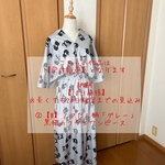 受注販売❷【B】ノアたん柄「グレー」　黒猫カフタンワンピース🐈‍⬛　納期10日〜20日前後