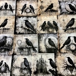 Gothic🖤カラスの紙ものセット＊コラージュ素材＊ジャンクジャーナル