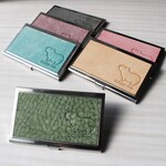 ステンレス×レザーのカードケース　カピバラキャメル