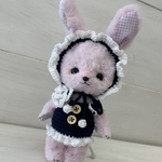 ハンドメイド　暑くてもオシャレしたい💖ヘッドドレス&サマーベストを着たおめかしテディベア風ウサギちゃん🐰ぬいぐるみ