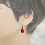 1222.ガラスの赤い雫シンプルピアス
