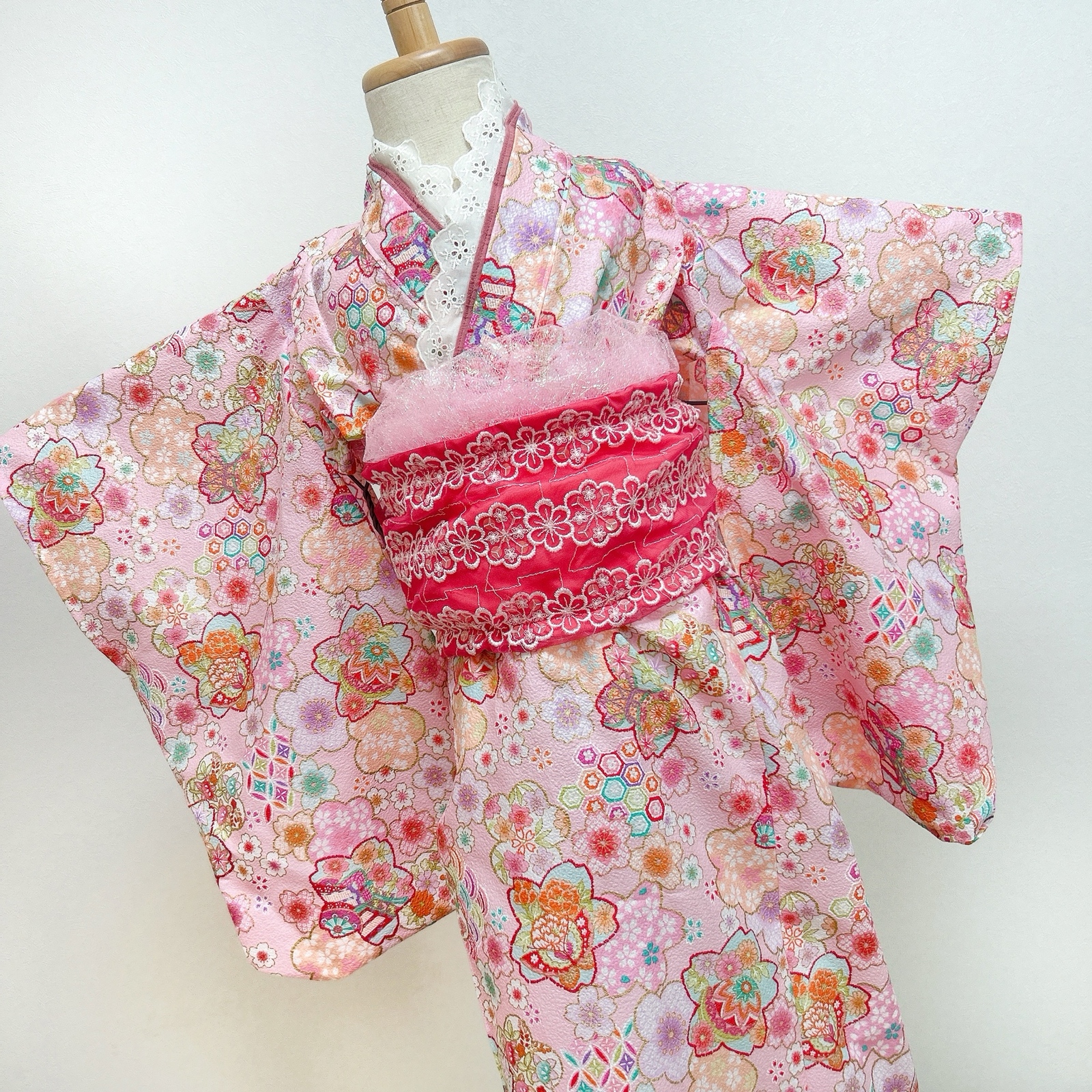 ⚪︎3分簡単着せ付け⚪︎ピンク尽くしのセパレート浴衣　90〜100サイズ 8,400円