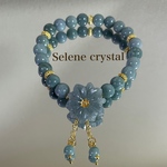 ♡再販♡  翡翠　お花パーツ　ブレスレット　人気　　　　おすすめ　天然石　ブレスレット　Selene crystal