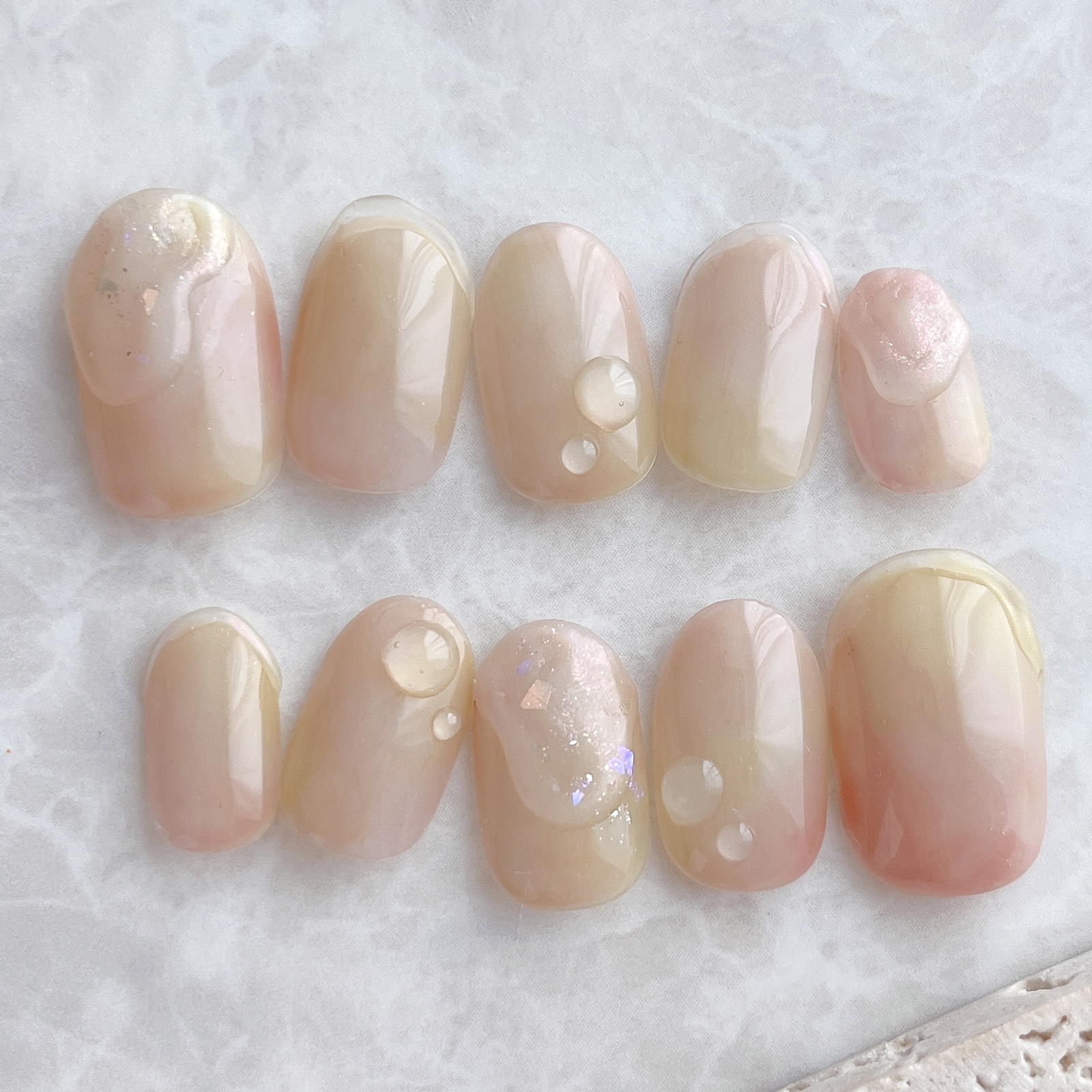 人気デザイン ニュアンスネイル ネイルチップ ハンドメイド 大人気☆】𝚜𝚑𝚎𝚕𝚕 𝚋𝚕𝚞𝚎🐚 ﾈｲﾙﾁｯﾌﾟ - nail_kiko | minne byGMO