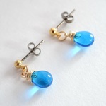 GLASS Larme earring コバルトブルー