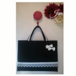Sale!モノトーンのレッスンバック＊ダブルリボン＊