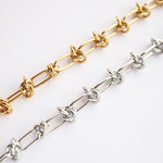 316L サージカルステンレス ノットチェーン ゴールド 切り売り 18cm