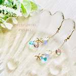 波の音✨ヒトデと雫のアシンメトリー　サージカルステンレスピアスorイヤリング