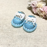 ＊送料無料＊mini☆mini ミニチュアフォーマルシューズ⑯（つま先水色&ホワイト）