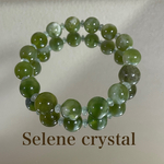岫玉（しゅうぎょく）　ブレスレット　艶々マスカット風　天然石ブレスレット　Selene crystal
