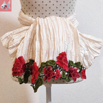◆花刺繍の兵児帯⑧　オフ白