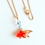 赤色金魚のペンダント(琉球ガラス)