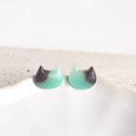 チョコミント猫の一粒ピアス/イヤリング