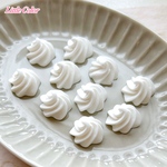 再販 ホイップクリームのデコパーツ ホワイト 10個セット/ハンドメイドパーツ カボション 食べものパーツ