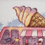 ice cream truck🍨🚚クロスステッチ刺繍額