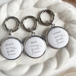 【裏面デザイン】 【手形足形なし】 出生記録キーホルダー  出生記録 出生記念キーホルダー メモリアル メモリアルキーホルダー  赤ちゃん 姉妹 兄弟 お揃い 出産祝い  プレゼント 小さめ 母子手帳
