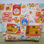 レトロアニマルとお菓子柄のポーチ　（ピンク・大）