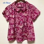 リバティ＊Yoshie＊大人可愛いシャツブラウス(L)
