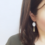 ぷっくりフラットオパール型earring