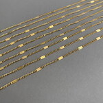 [ 50センチ ] 喜平デザインチェーン 1.4mm [ ゴールド ] プレス サージカルステンレス【切り売り】キヘイ p-2119141g