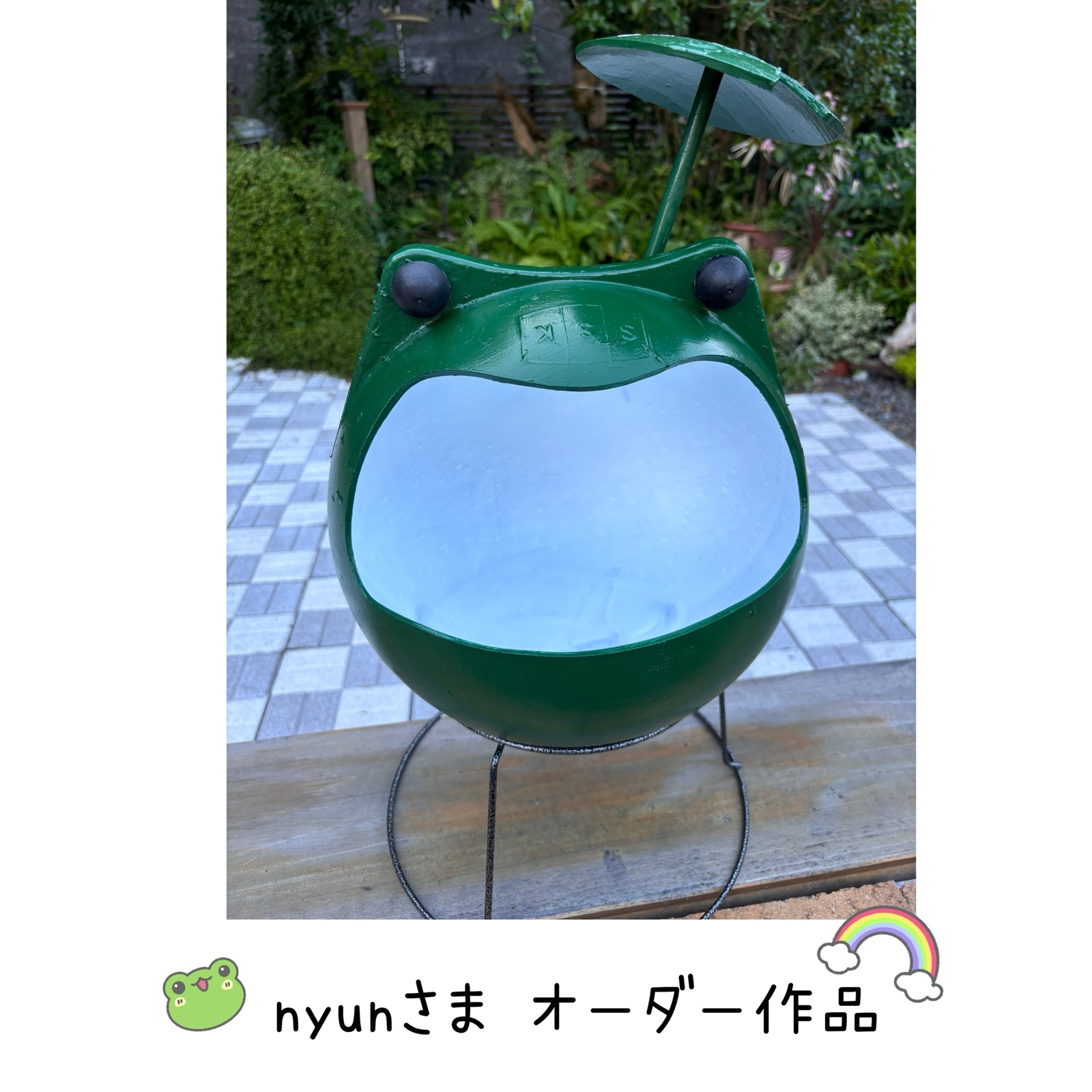 かえるの睡蓮鉢☆植木鉢♪グリーン(手なし) - MASAKITI'S