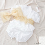 【レース × フリル】ベビー甚平 ベビー浴衣 お宮参り 夏祭り お食い初め 女の子 60~100