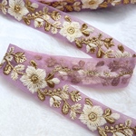 ライトパープル☆インド刺繍リボン