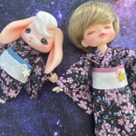 NEW!!「夜に咲く花」女の子 浴衣&帯セット