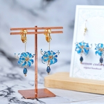 彼岸花*青【小】(ピアス,イヤリング)(ディップアート)